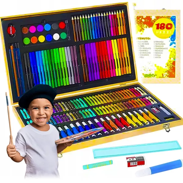 Zestaw Artystyczny do Malowania Rysowania Walizka dla Dzieci 180w1